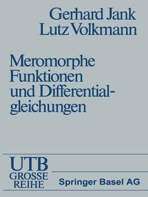 cover image of Einführung in die Theorie der ganzen und meromorphen Funktionen mit Anwendungen auf Differentialgleichungen